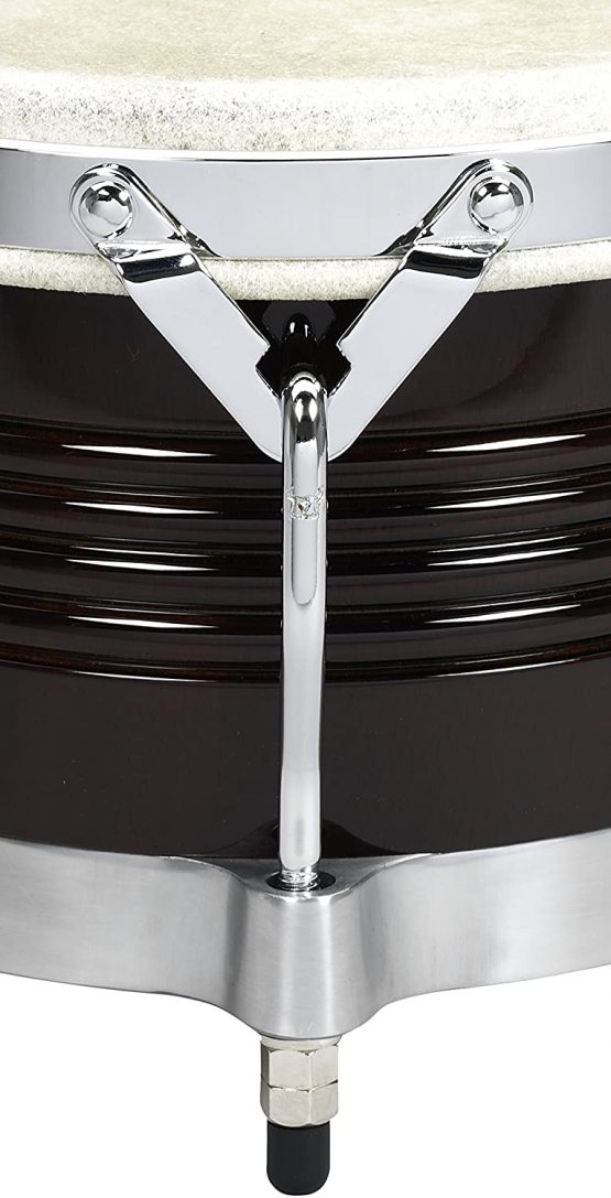 LP Latin Percussion Matador Wood Bongo Dark Brown Chrome Hardware M201 - Image 4