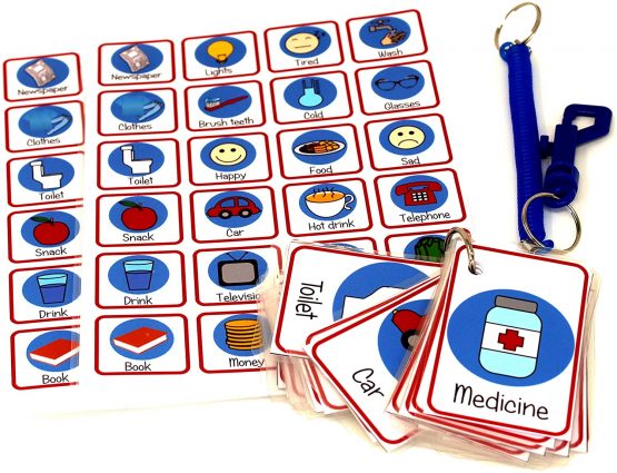 kids2learn Picture Word Communication Aid Flash Cards for adults dementia Alzheimer's autism adult