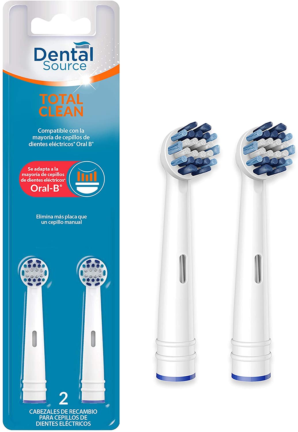 Dental Source Dental Source Total Clean Pack of 2 Replacement Heads Compatible with Oral-B Pack of 2 60 g