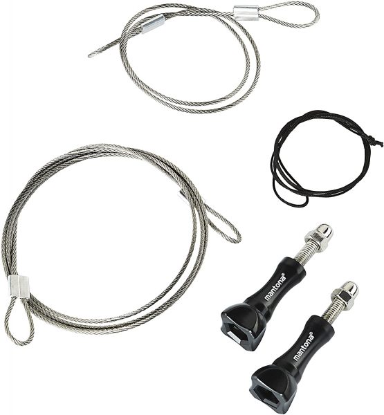 Mantona 100 cm Stainless Steel Safety Line Set - Black/Silver - Image 2
