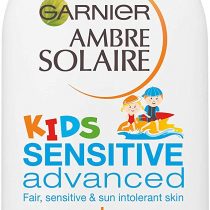 Garnier Ambre Solaire Kids Sensitive Sun Protection Lotion SPF 50+ 200ml, Very High Protection Sunscreen Against UVA & UVB, Moisturising Water Resistant Sun Cream For Face & Body, 5 star UVA Protection
