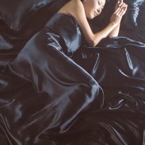 Intimates Satin Black Single Bed Complete Bedding Duvet Cover Set