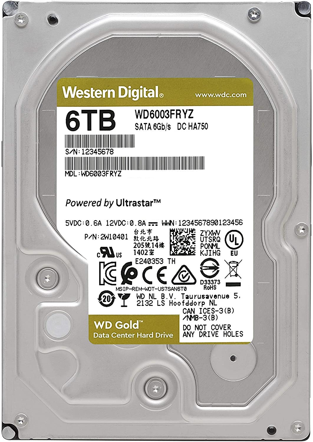 Western Digital HDD Gold 6 TB SATA 256 MB 3.5 Inch - Image 2