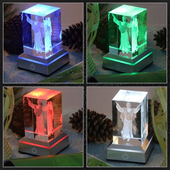ERWEI LED Light Base Show Stand Display Plate with Sensitive Touch Switch for 3D Laser Crystal Glass Art - Image 2