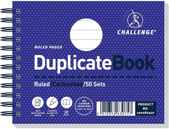Challenge 105 x 130 mm Duplicate Book, Carbonless, 50 Pages, Set of 5