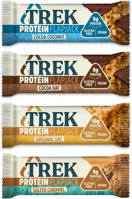Trek Protein Flapjack Mixed Case - Natural Plant Protein - Gluten Free - Healthy Snack Bars, 50 g (Pack of 16), 99TRKMIX1 - Image 2