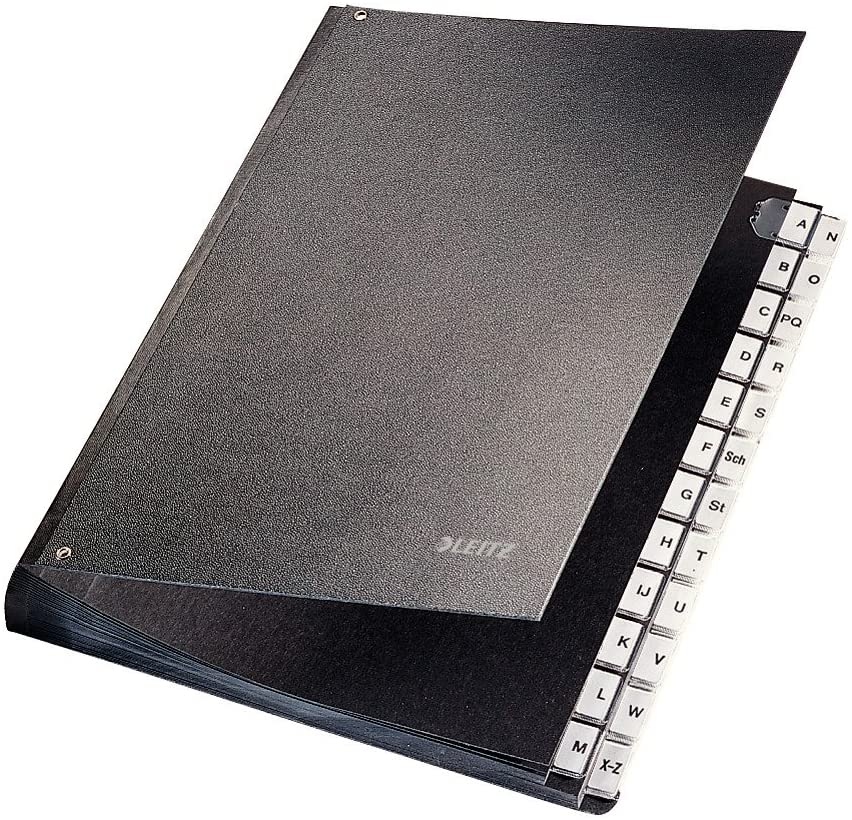 Leitz A-Z Desk File 24 Compartments A4 Black Cardboard, 24 Fächer