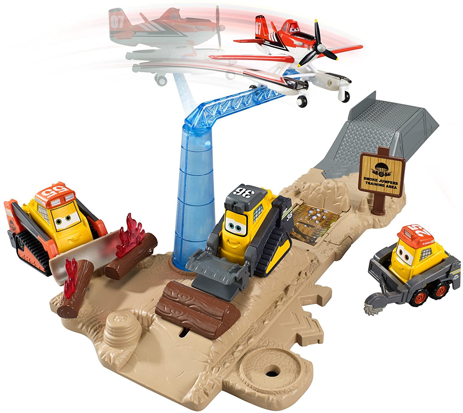 Mattel Disney Planes: Fire & Rescue Smoke Jumpers Training Base Playset, Black, Red - Image 4