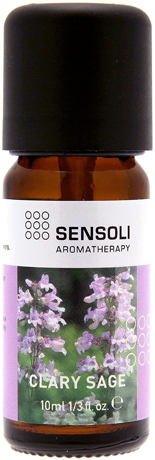 Sensoli Clary Sage Essential Oil 10ml - Pure and Natural Essential Oil for Aromatherapy and Diffusers Neutral