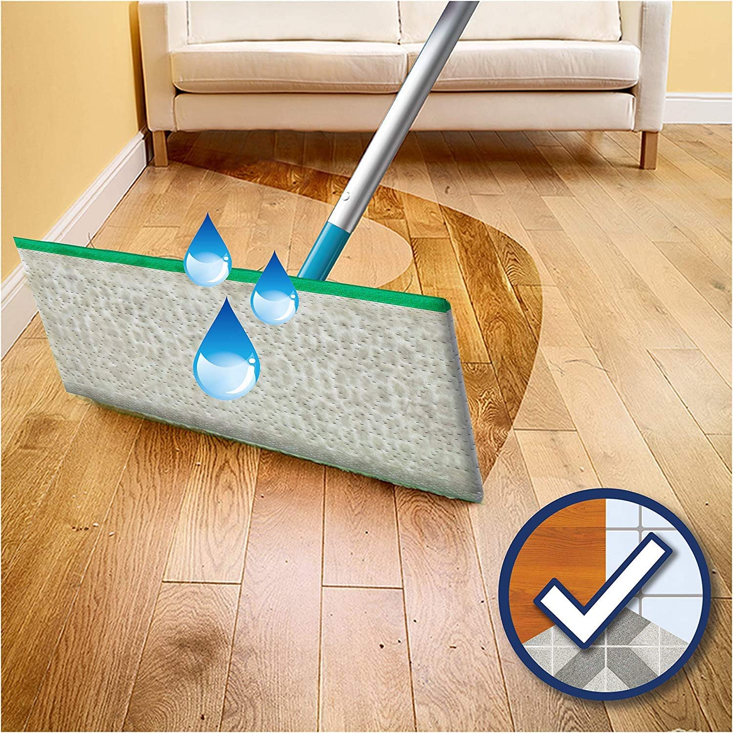 FLASH Speedmop Wet Cloth Refills 12, White, 12 x 12 inch - Image 2
