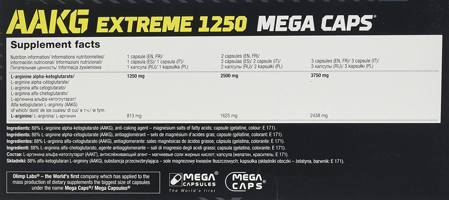 OLIMP SPORT NUTRITION Olimp AAKG Extreme Mega Capsules - Pack of 120 Capsules, 120 count (Pack of 1) - Image 2