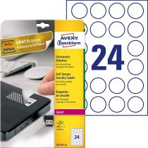 Avery Anti-Tamper Label - Laser - L6112 - Printer Labels (White, Laser, Ø40mm)