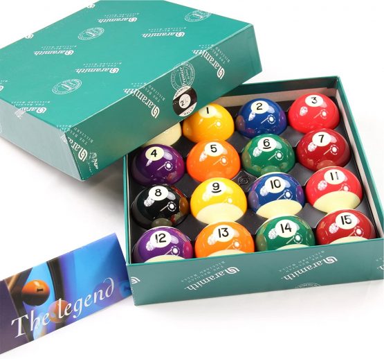 Aramith Premier Spots & Stripes 2-Inch Pool Balls with 1 7/8" White Cue Ball