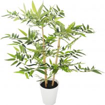 Closer2Nature Artificial 2ft 3" Golden Bamboo Tree in a Decorative White Pot