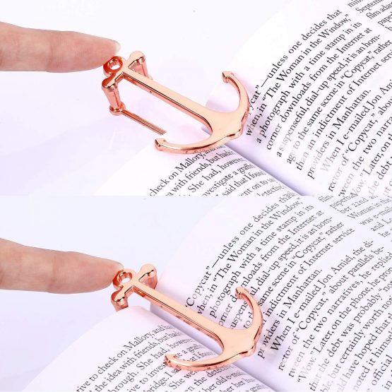 2 Pieces Bookmarks Creative Bookmark Metal Page Holder for Students Teachers Graduation Gifts School Office Supplies (Rose Gold) - Image 4