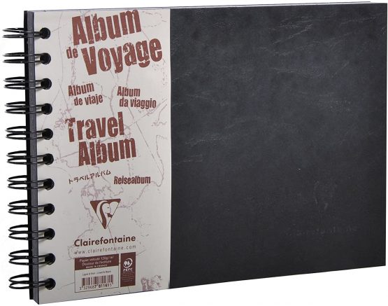 Clairefontaine 'Age Bag' Travel Album, A5, Lined, 80 Pages - Black