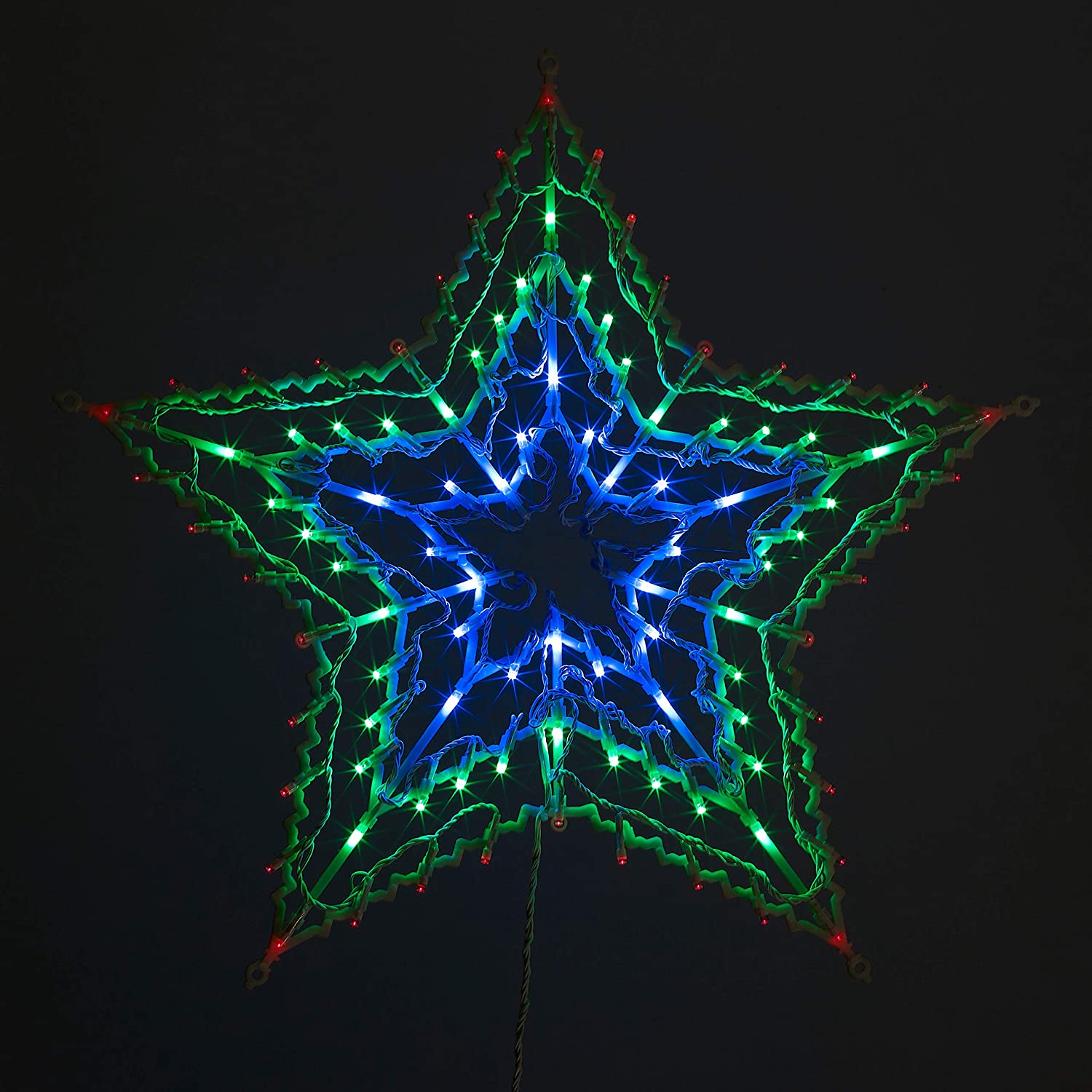 The Christmas Workshop 77710 Multi-Coloured Star Christmas Light / 35 LED Lights/Indoor Or Outdoor Mains Powered Christmas Decorations / 8 Light Modes / 54cm x 54cm x 1.5cm - Image 3