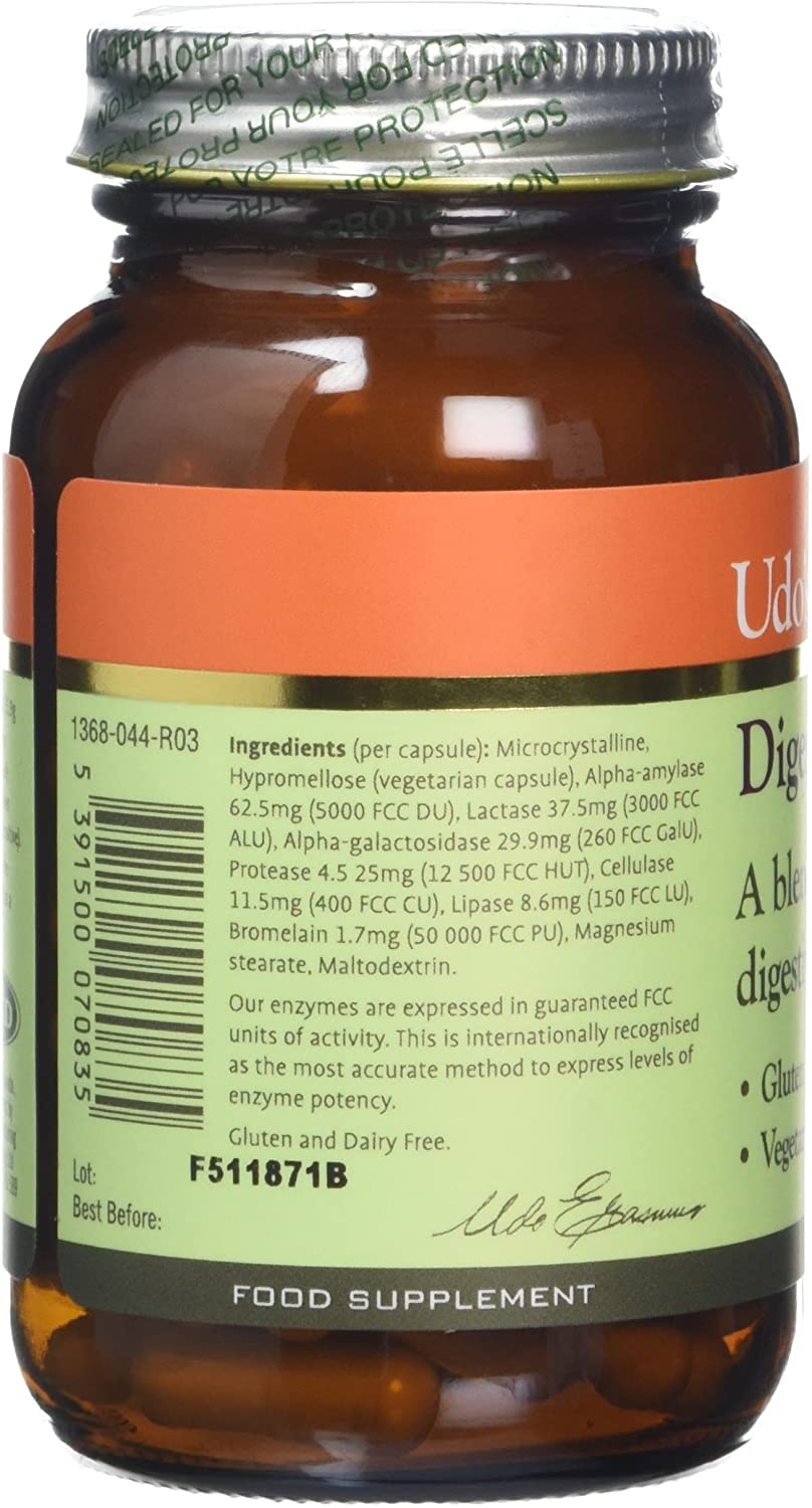 Digestive Enzymes Supplement, UDO’s Choice Enzyme Blend, 7 Plant-Based Enzymes for Protein Carb & Fat Digestion - Image 3