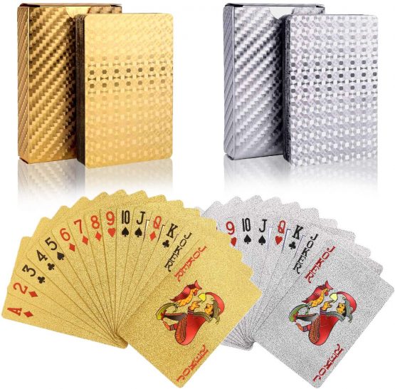BETOY Poker Playing Cards 2 Pack 54 Pieces Waterproof PVC Multipack Poker Playing Cards Set Classic Magic Tricks Tool for Party and Game