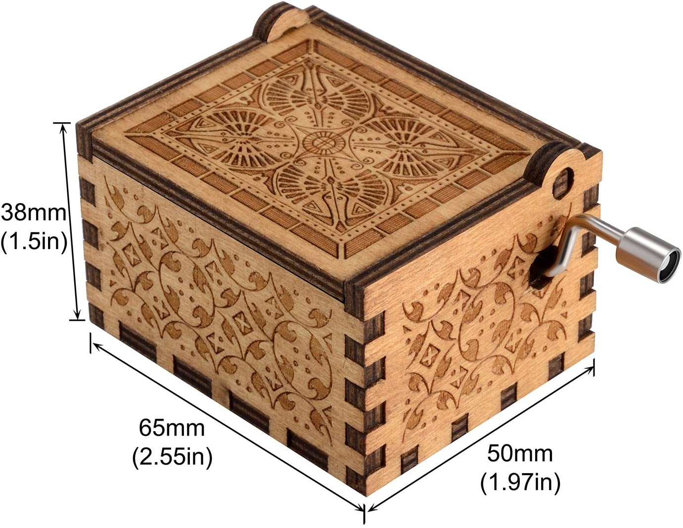 Wooden Hand Crank Beauty and the Beast Theme Music Box, 18 Note Mechanism Antique Carved Musical Box Best Gift For Kids,Friends - Image 4