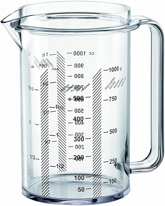 Guzzini 01320100 Measuring jug with handle, Transparent
