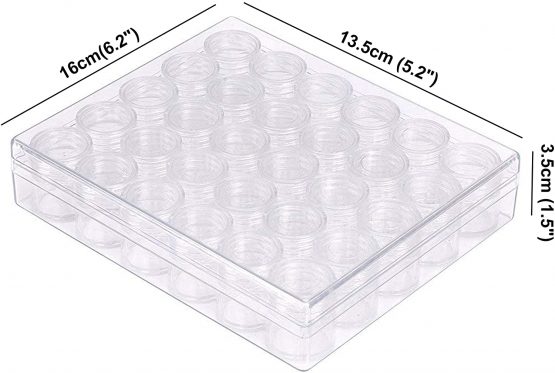 Kurtzy Clear Plastic Bead Storage Organiser Box - 30 Small Removable Compartment Containers with Lids for Diamond Dot Painting Beads, Jewellery, DIY Nail Art, Earrings, Glitter & Embroidery - Image 2