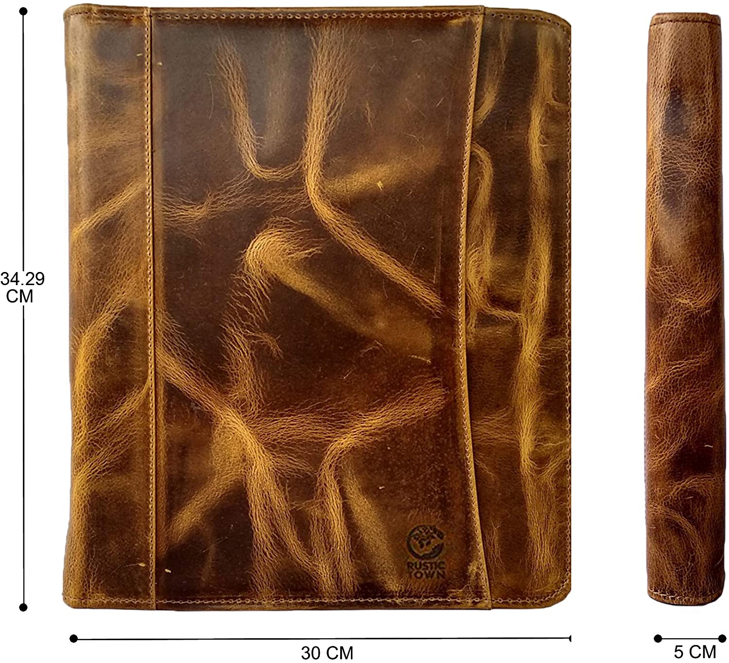 A4 Leather Document Folder, Full Grain Leather Conference Portfolio - Image 2