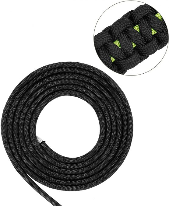 Grenhaven Tear-Proof Paracord Rope/Universal Survival Cord - 7 Cords 30m/100ft 550lbs Capacity Black - Warning: Not Suitable for Climbing - Image 2