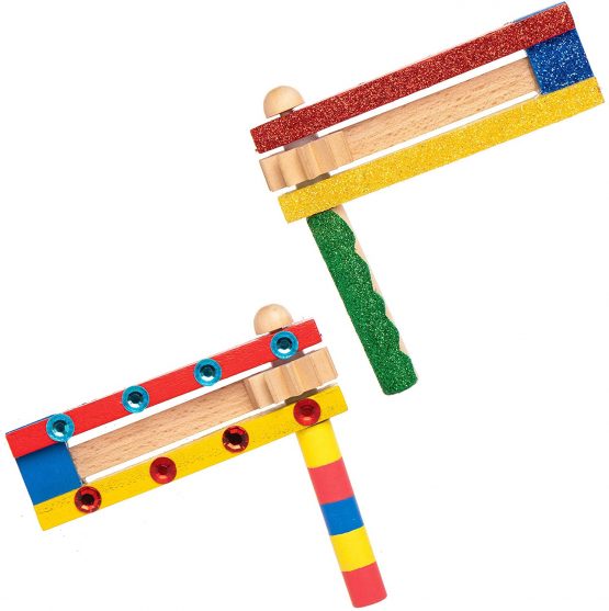 Baker Ross AT848 Wooden Football Rattles - Pack of 2, For Kids Arts and Crafts Projects - Image 2