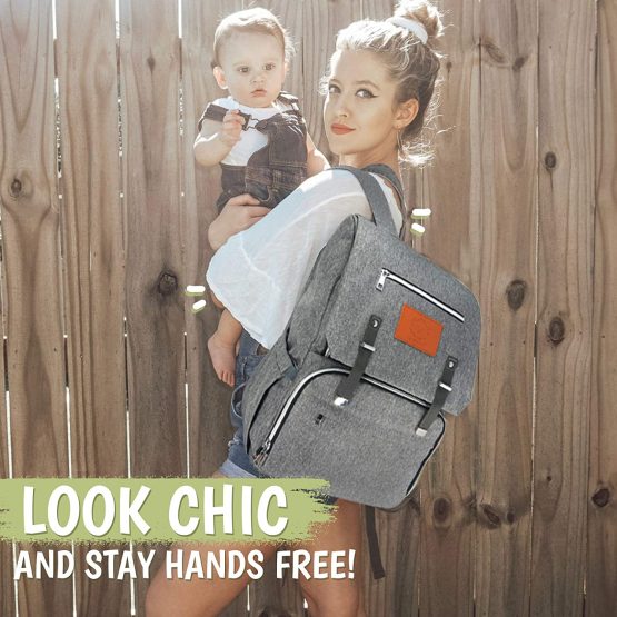 Diaper Bag Backpack for Mom and Dad - Large Travel Baby Bags - Multi-Functional Maternity Nappy Bag - Waterproof Durable Premium Oxford Fabric - Diaper Changing Mat Included - Image 3