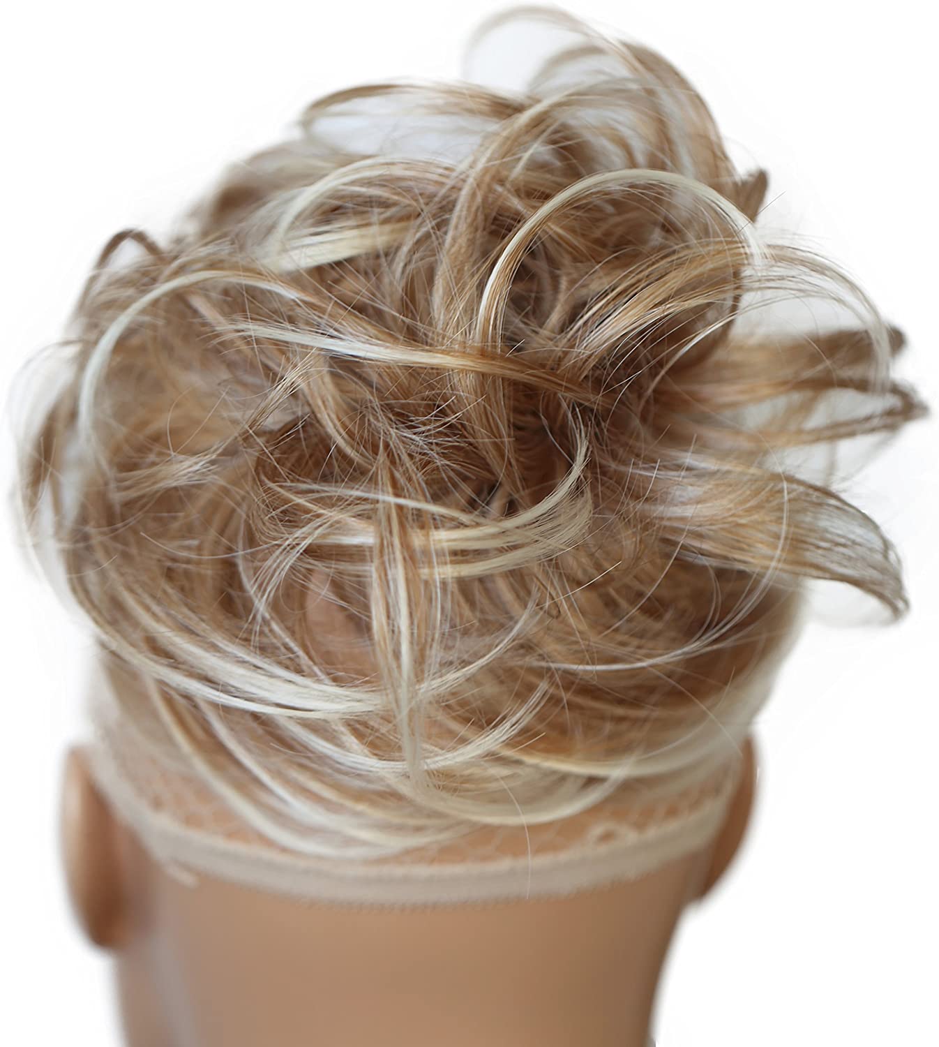 CAISHA Synthetic Fiber Hairpiece Scrunchie Scrunchy Updo Slightly Wavy Strawberry Blonde Mix G13B, strawberry blonde mix #27T613 G13B - Image 3