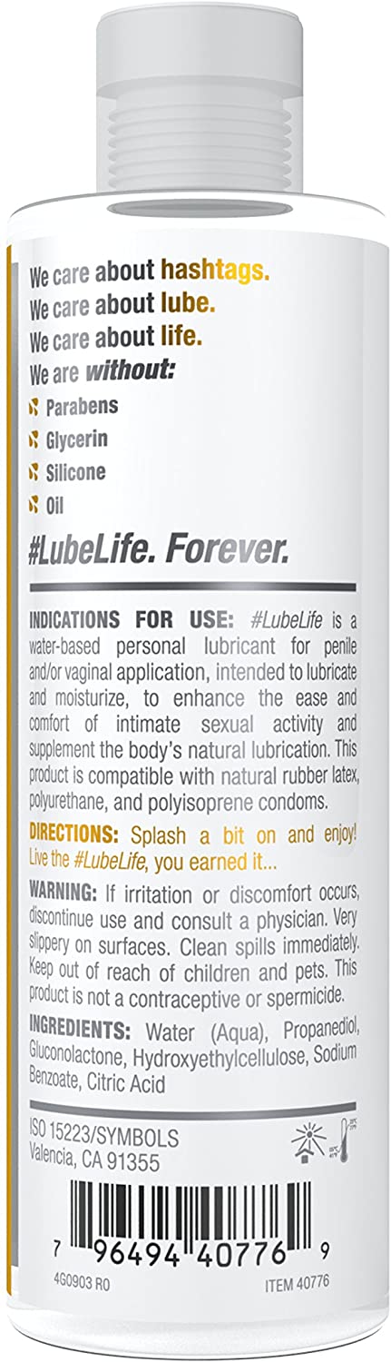 #LubeLife Water Based Personal Lubricant, 8 Ounce Sex Lube for Men, Women and Couples (Free of Parabens, Glycerin, Silicone and Oil) - Image 2