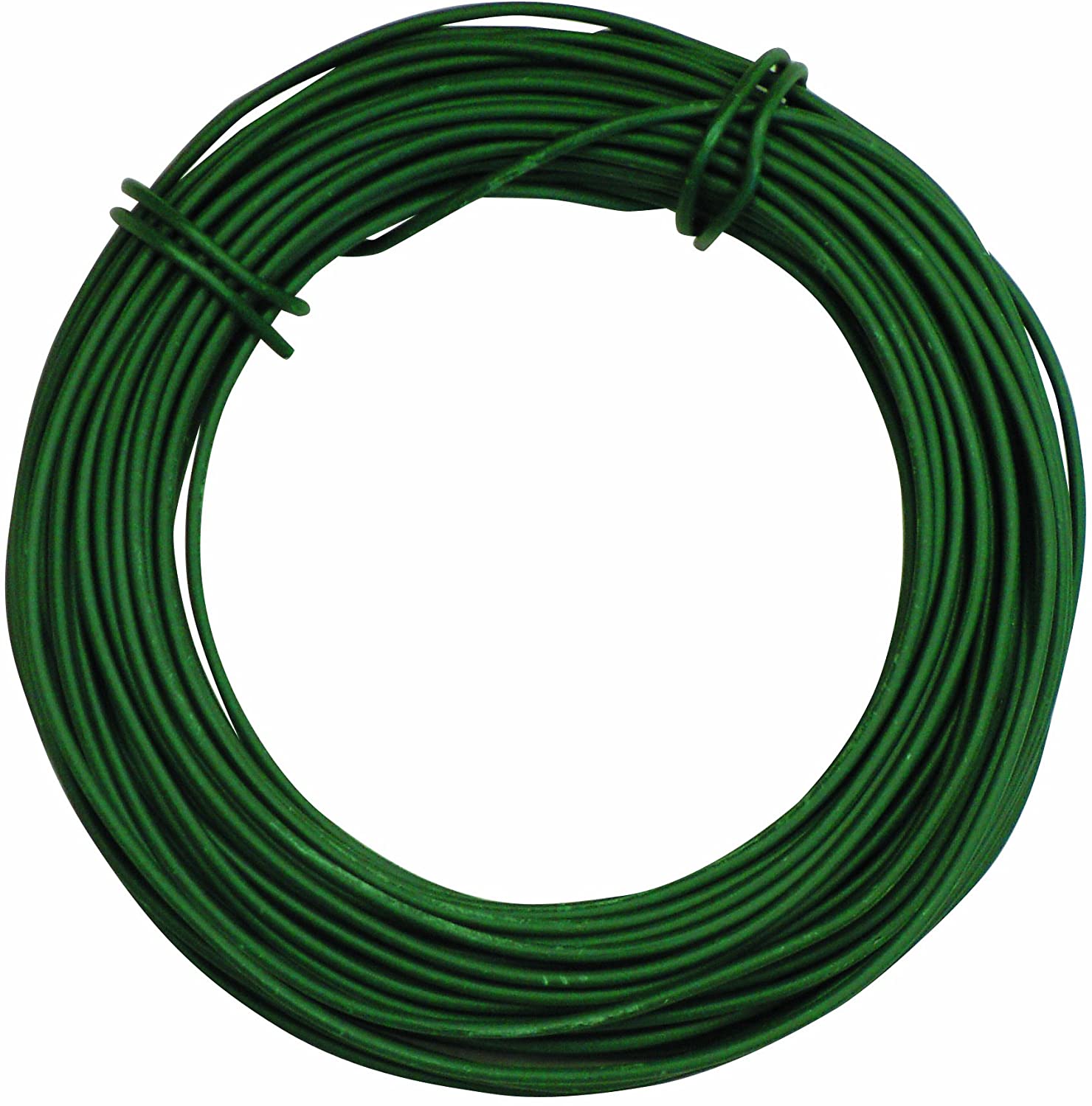 Tildenet 15403242 20 m/3 mm Plastic Coated Garden Wire Coil, Green