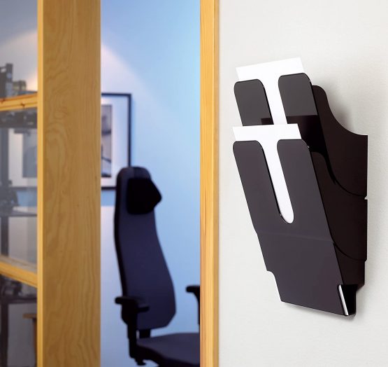 Durable FlexiPlus 2 1709008060 Literature Holder with 2 Compartments A4 Portrait - Black - Image 2