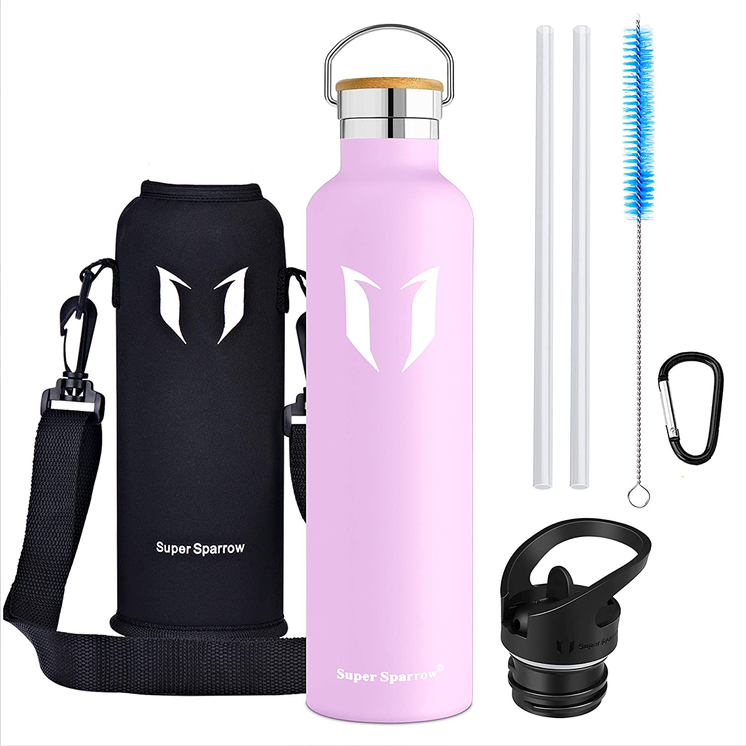 Super Sparrow Water Bottle Stainless Steel, 1000ml, Insulated Metal Water Bottles, Standard Mouth Flask, BPA Free