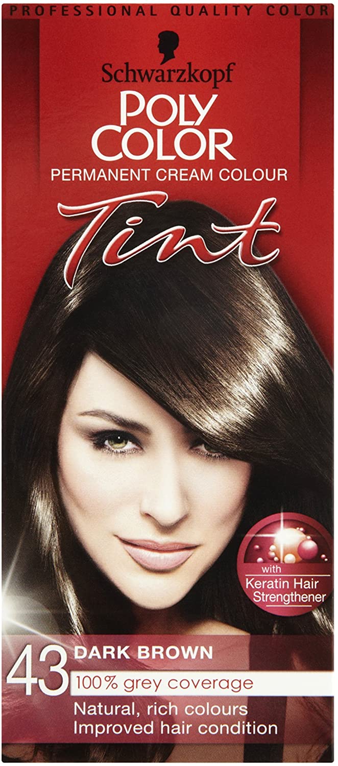 Schwarzkopf Poly Colour Tint 43 Dark Brown - Pack of 3, 1 count (Pack of 3)