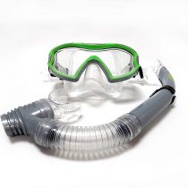 TWF Kid's Mask Snorkel Set, Silver/Green, One Size