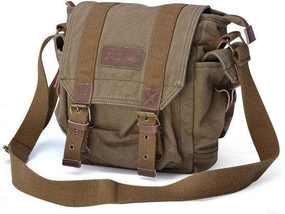 Gootium 21217AMG Vintage Canvas Messenger Bag Small Shoulder Bag,Army Green - Image 2