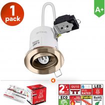 Gu10 Fire Rated Tilt Swivel Downlight Antique Brass, Brite-R Led Spotlight Recessed Ceiling Light Fitting Pressed Steel Ip20 Halogen Compatible Ce Approved Easy Install 2 Year Warranty No Bulb