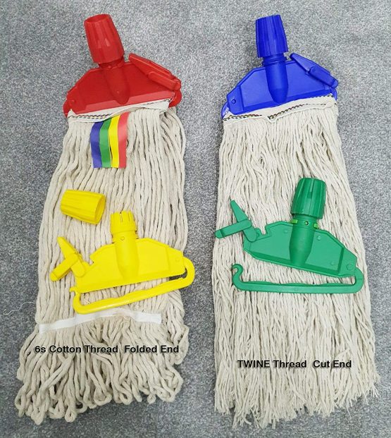 aims 2pcs of Kentucky Mop Head 16oz / 425gm Twine Cotton Jumbo Large Mop Thick Absorbent Yarn For Everyday Commercial Mop Heads for Heavy Duty Industrial Use