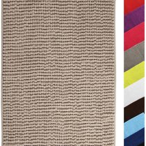MSV Chenille Deep Pile Bath Mat 40 x 60 cm Taupe