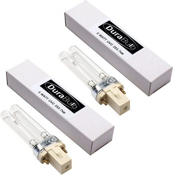 Twin Pack DuraBulb Replacement 5W UV (Ultra Violet) Bulb Lamp for Pond UVC Filters & Clarifiers