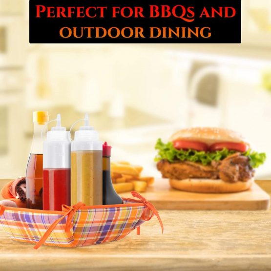 MATANA - 8 Squeeze Sauce Bottles with Caps - BPA Free - 680ml - Image 4