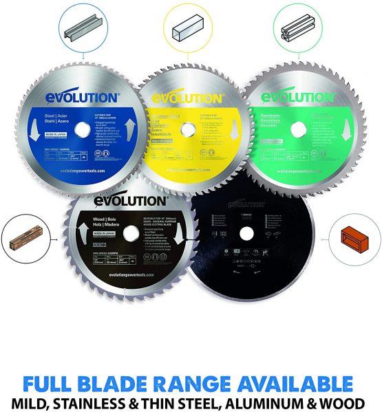 Evolution Power Tools HTC255STEEL Mild Steel Carbide-Tipped Blade, 255 mm - Image 4