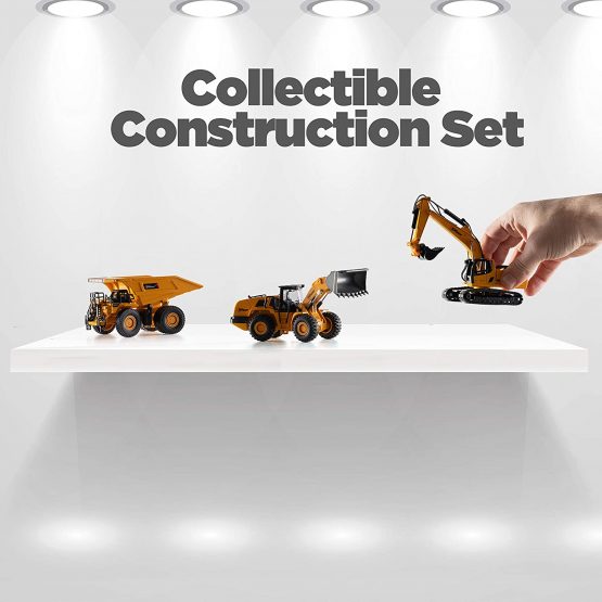 Top Race Diecast Construction Trucks Model Set Toy Excavator , Dump Truck and Front Loader Models - Toys in Beautiful Gift Box Packaging - Kids Adults ages 3 + (123D SET 3) - Image 4