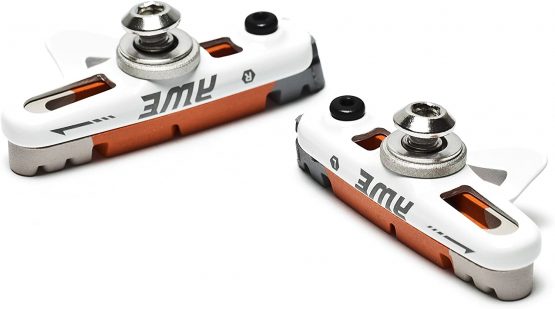 AWE® White Cassette Road Brake Blocks Grey/Orange/White 55mm - Image 2