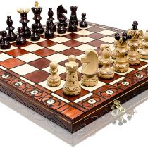 Exclusive AMBASSADOR DELUXE 54cm / 21in Premium Quality Wooden Chess Set, Handcrafted Classic Game