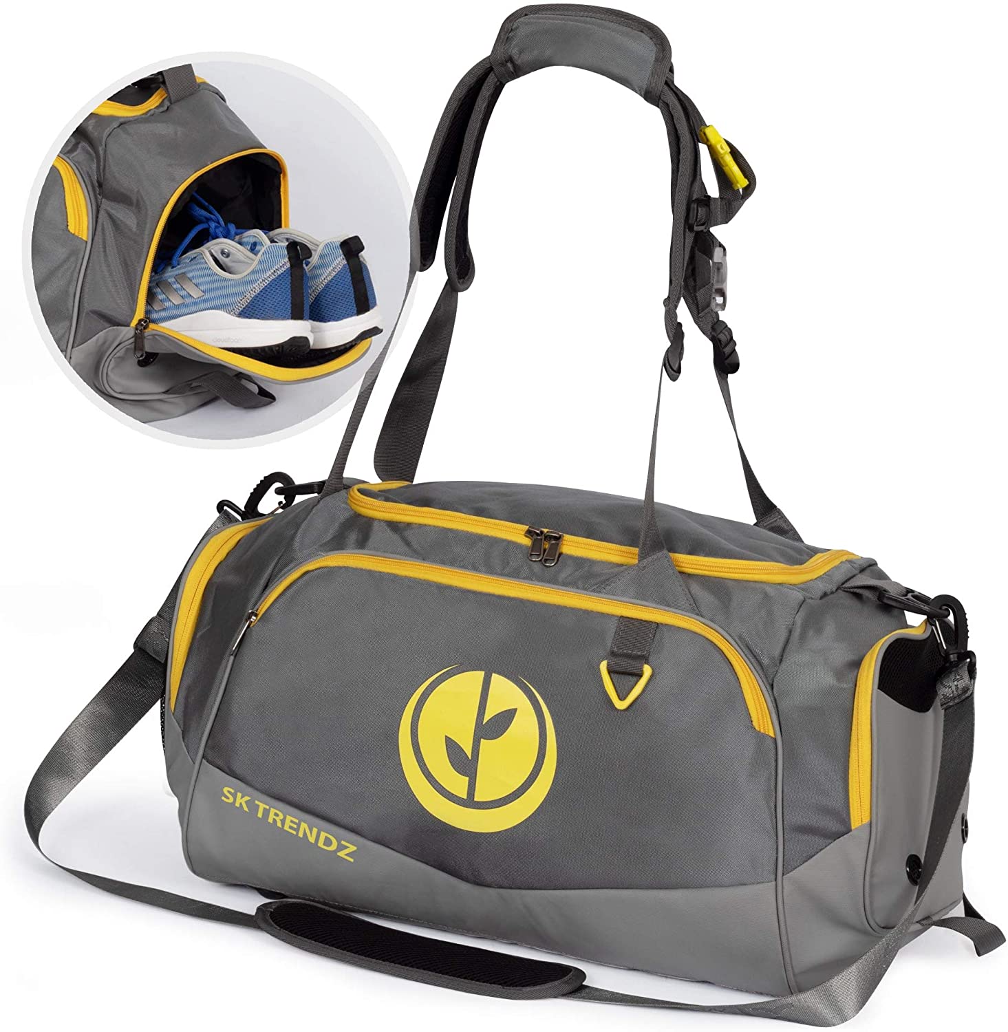 SK TRENDZ gym duffle Bag with Shoe Compartment and Wet Pocket, Water