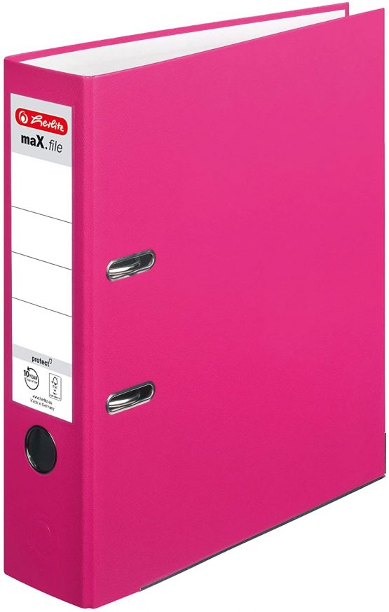 Herlitz 5480306 Lever Arch File A4 8 cm Pink