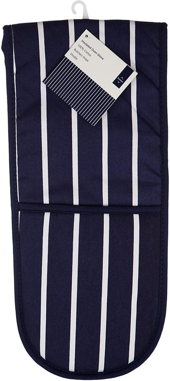 Premier Housewares 100% Cotton Oven Gloves Double Oven Mitts Striped Gloves Heat Resistant Oven Gloves Oven Proof Gloves Long Oven Gloves H83X W18X D2 - Image 3